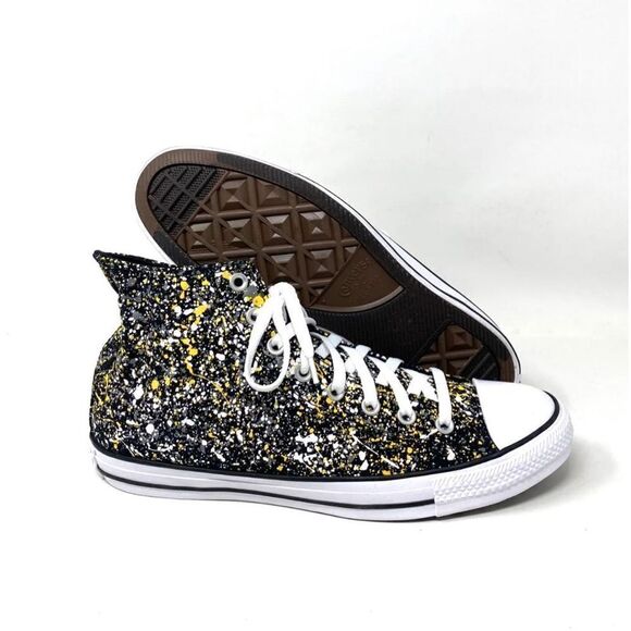 Converse Unisex Chuck Taylor All Star Hi Shoe Size 9 Men Black /Yellow A00468F - Picture 5 of 7